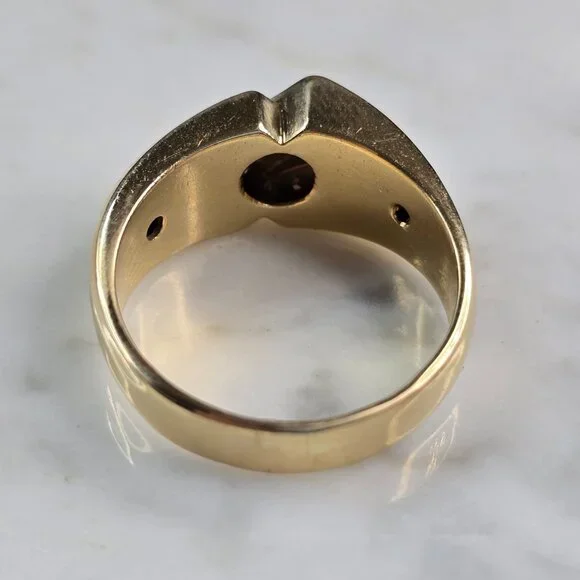 Mens Vintage Estate 14K Yellow Gold Frederick Goldman Diamond Ring 9.1g E6871